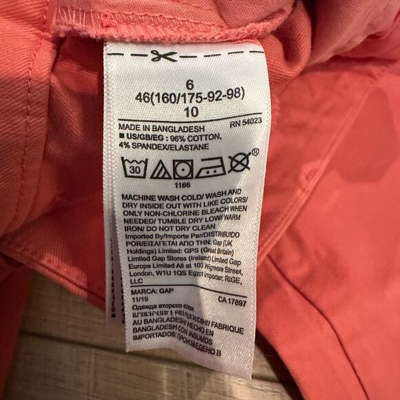 GAP WOMENS SKINNY ANKLE KHAKI PINK PANTS MID RISE NEW SIZE 6 - Picture 8 of 12